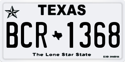 TX license plate BCR1368