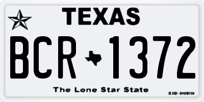 TX license plate BCR1372