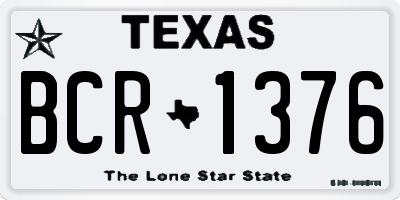 TX license plate BCR1376