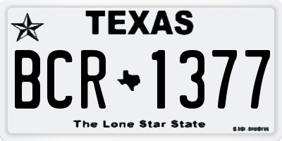 TX license plate BCR1377