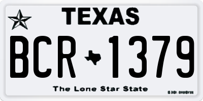 TX license plate BCR1379