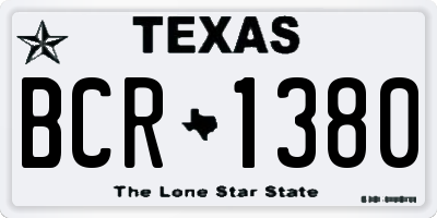 TX license plate BCR1380