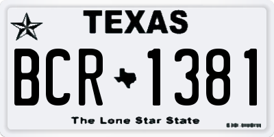 TX license plate BCR1381
