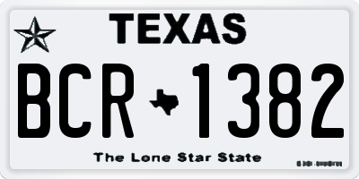 TX license plate BCR1382