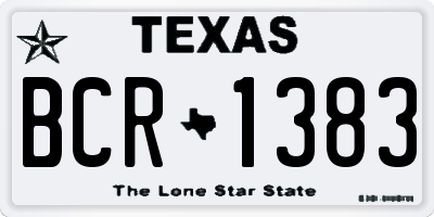 TX license plate BCR1383