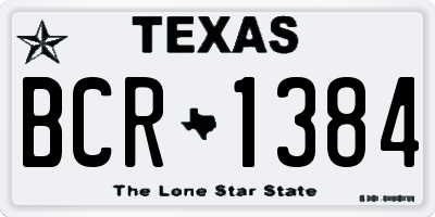 TX license plate BCR1384