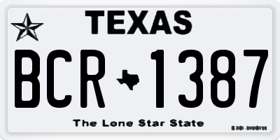 TX license plate BCR1387