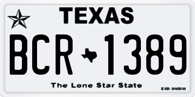 TX license plate BCR1389