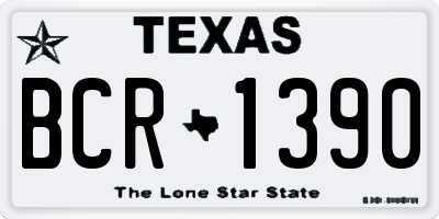 TX license plate BCR1390