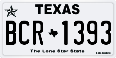 TX license plate BCR1393