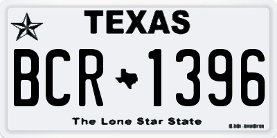 TX license plate BCR1396