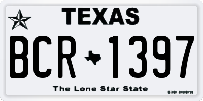 TX license plate BCR1397
