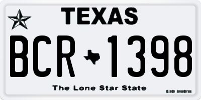 TX license plate BCR1398