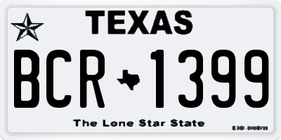 TX license plate BCR1399