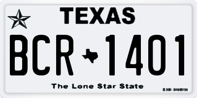 TX license plate BCR1401