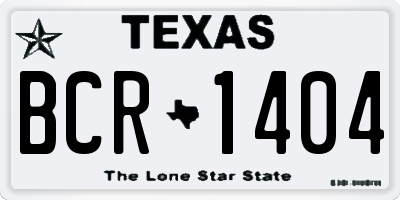 TX license plate BCR1404
