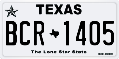TX license plate BCR1405