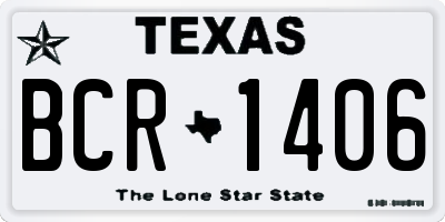 TX license plate BCR1406