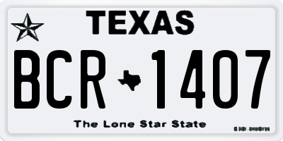 TX license plate BCR1407