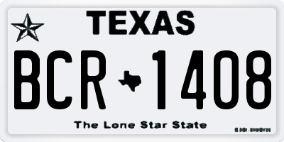 TX license plate BCR1408