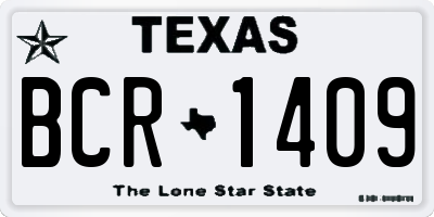 TX license plate BCR1409