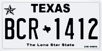 TX license plate BCR1412