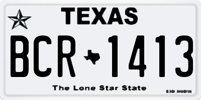 TX license plate BCR1413
