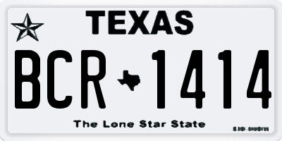 TX license plate BCR1414