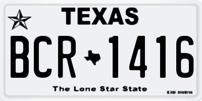 TX license plate BCR1416