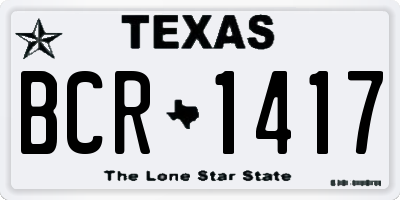 TX license plate BCR1417