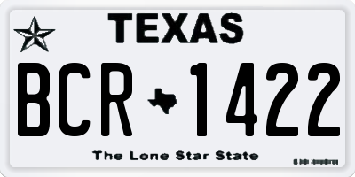 TX license plate BCR1422