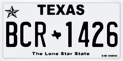 TX license plate BCR1426