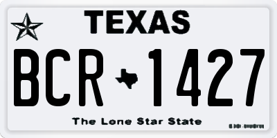 TX license plate BCR1427