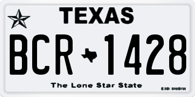TX license plate BCR1428