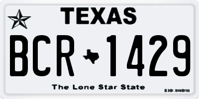 TX license plate BCR1429