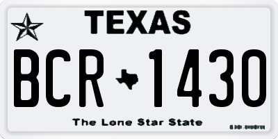 TX license plate BCR1430