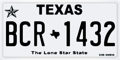 TX license plate BCR1432