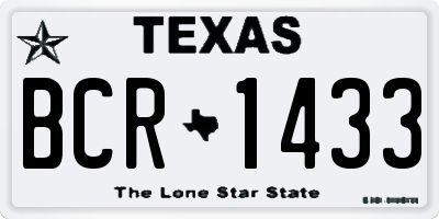 TX license plate BCR1433