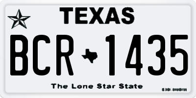 TX license plate BCR1435