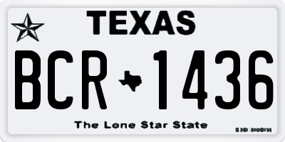 TX license plate BCR1436