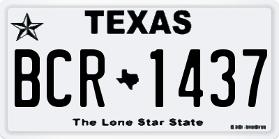 TX license plate BCR1437
