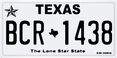 TX license plate BCR1438