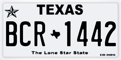 TX license plate BCR1442