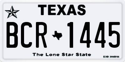 TX license plate BCR1445