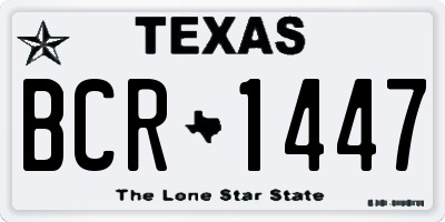 TX license plate BCR1447