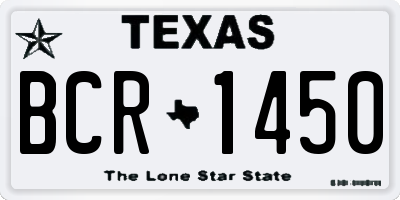 TX license plate BCR1450