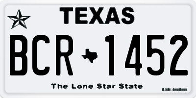 TX license plate BCR1452