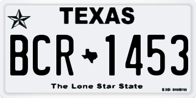 TX license plate BCR1453