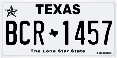 TX license plate BCR1457