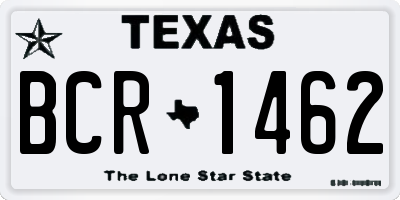 TX license plate BCR1462